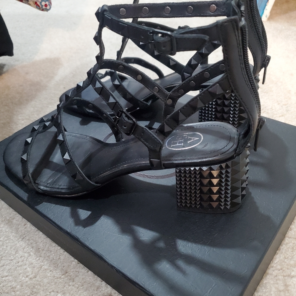 Ash genuine leather studded sandals